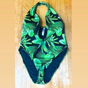 Black and Green One Piece Bathing Suit
